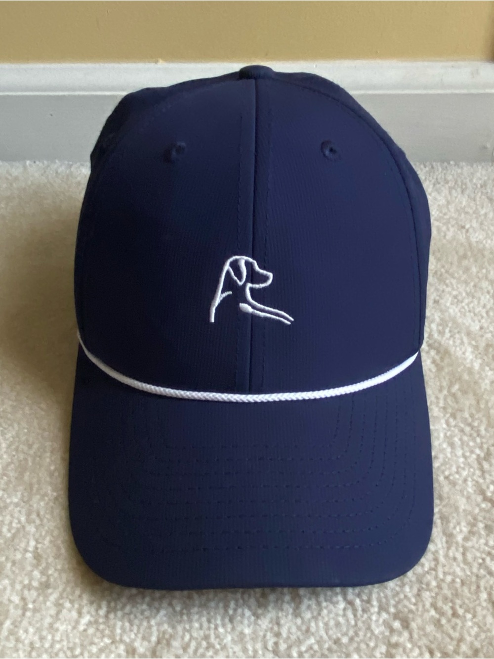 Rhoback Hat Cap Snapback Navy Blue Rope Lightweight Golf Adjustable Preppy
